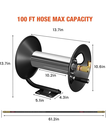 Carrete de Manguera de Alta Presión BreAro 30.48 m 4000 PSI