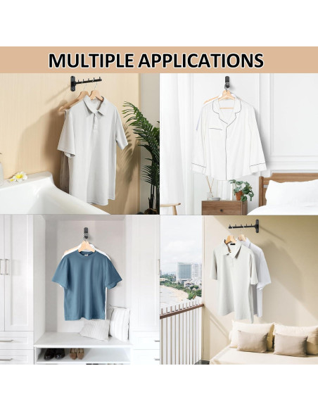 Perchero Plegable Mooche Montado en Pared 5 Ganchos Negro