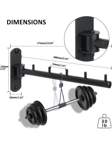 Perchero Plegable Mooche Montado en Pared 5 Ganchos Negro