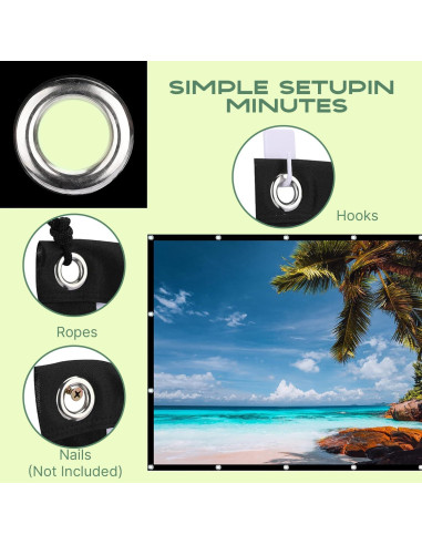 Pantalla de Proyector AAJK 100" Plegable 16:9 Lavable