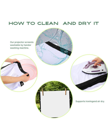 Pantalla de Proyector AAJK 100" Plegable 16:9 Lavable