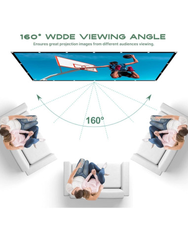 Pantalla de Proyector AAJK 100" Plegable 16:9 Lavable