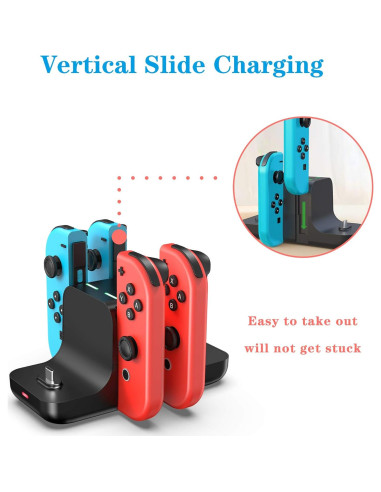 Estación de Carga 6-en-1 FANPL para Nintendo Switch y Joy-Con