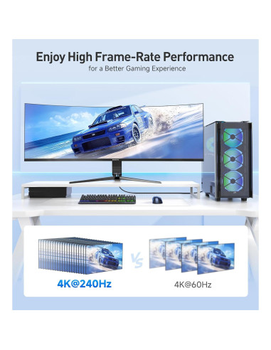 Cable HDMI 8K 48Gbps Cable Matters 2m Ángulo Derecho Negro
