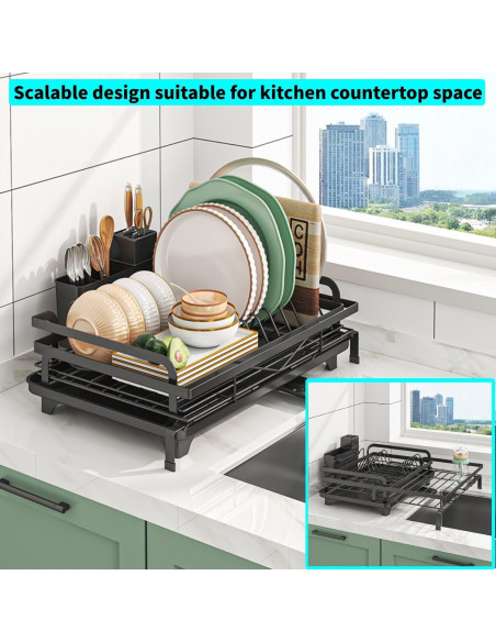 Escurridor de Platos Expandible DREMAK con Soporte para Utensilios