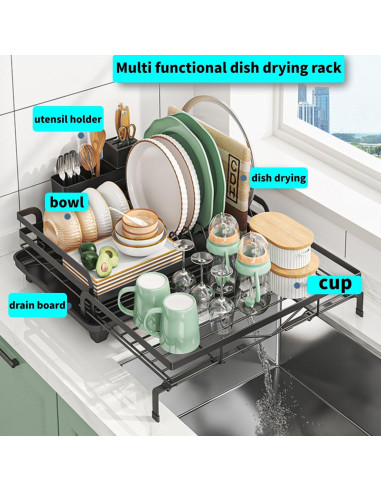 Escurridor de Platos Expandible DREMAK con Soporte para Utensilios