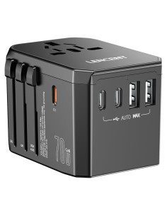 Adaptador de Viaje Universal LENCENT 70W Cargador Rápido GaN