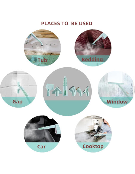 Accesorios de Reemplazo Newbealer NB602N - 7 Piezas para Limpiador de Vapor