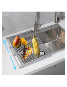 Escurridor de Platos Plegable JETASU 57 cm Silicona Gris