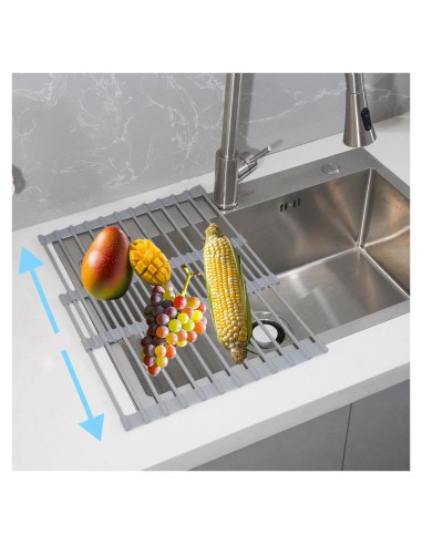 Escurridor de Platos Plegable JETASU 57 cm Silicona Gris