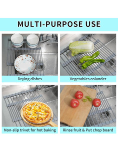 Escurridor de Platos Plegable JETASU 57 cm Silicona Gris 2