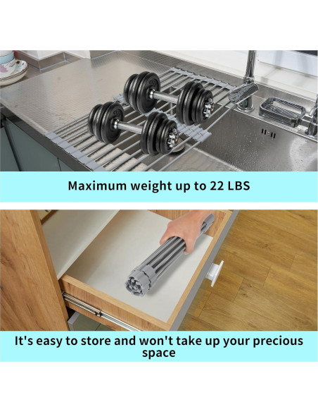 Escurridor de Platos Plegable JETASU 57 cm Silicona Gris