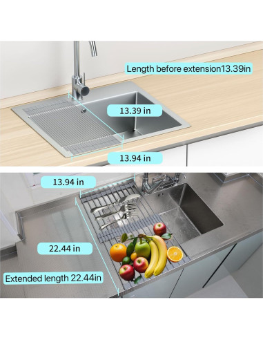 Escurridor de Platos Plegable JETASU 57 cm Silicona Gris