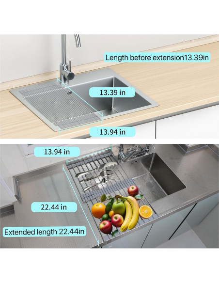 Escurridor de Platos Plegable JETASU 57 cm Silicona Gris