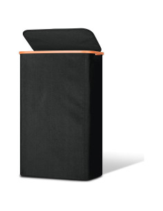 Cesta de lavandería delgada Vincona 75L con tapa negra