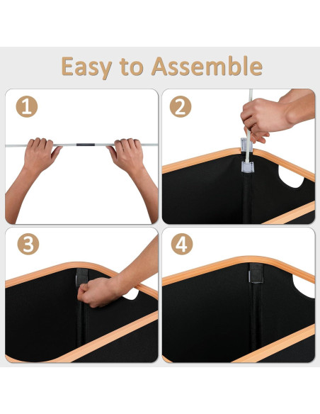 Cesta de lavandería delgada Vincona 75L con tapa negra