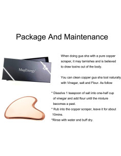 Masajeador Facial Gua Sha MagEnergy de Cobre Puro 7.62x5.08cm 2