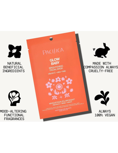 Mascarilla Facial de Hoja Pacifica Glow Baby con Vitamina C