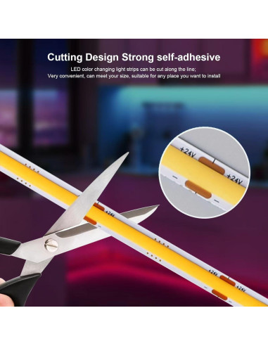 Tira de Luz LED COB RGB Euiyi 5m con Control Remoto y App