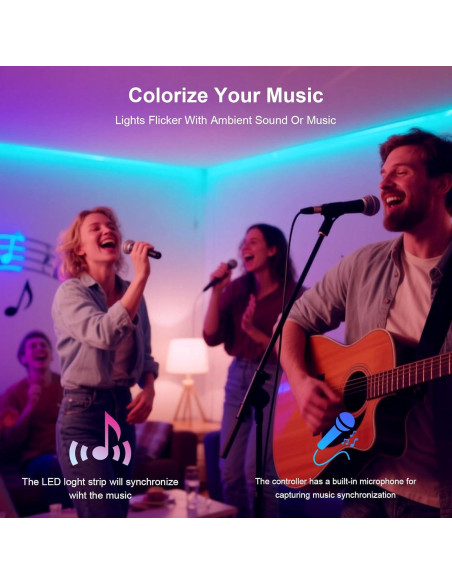 Tira de Luz LED COB RGB Euiyi 5m con Control Remoto y App