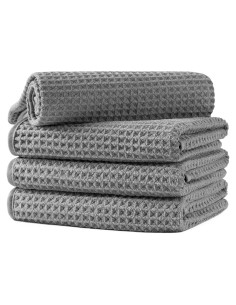 Toallas de Mano de Microfibra MICROFI, 4 Piezas, Gris, Absorbentes