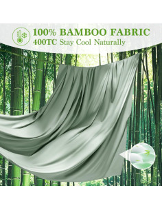 Juego de Sábanas Queen Shilucheng 100% Viscosa de Bambú 6 Piezas 2