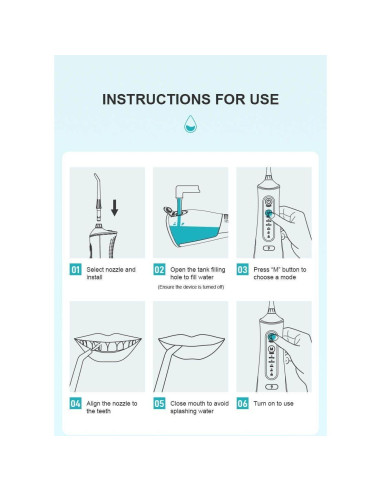 Irrigador Dental Aydicon - Hilo Dental de Agua Recargable 300ML