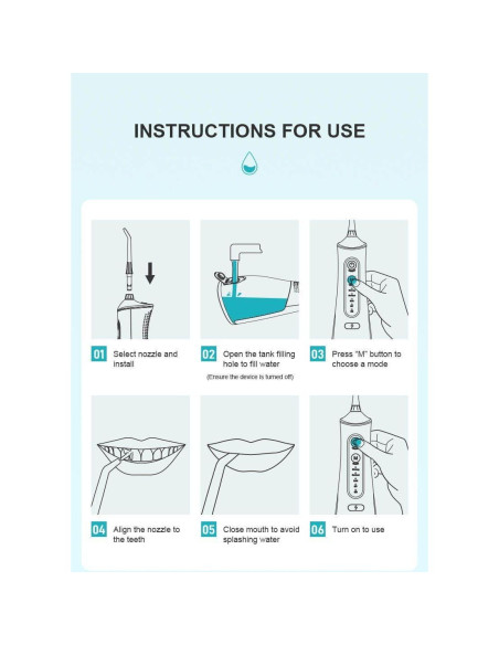Irrigador Dental Aydicon - Hilo Dental de Agua Recargable 300ML