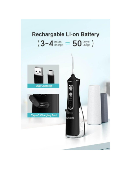 Irrigador Dental Aydicon - Hilo Dental de Agua Recargable 300ML