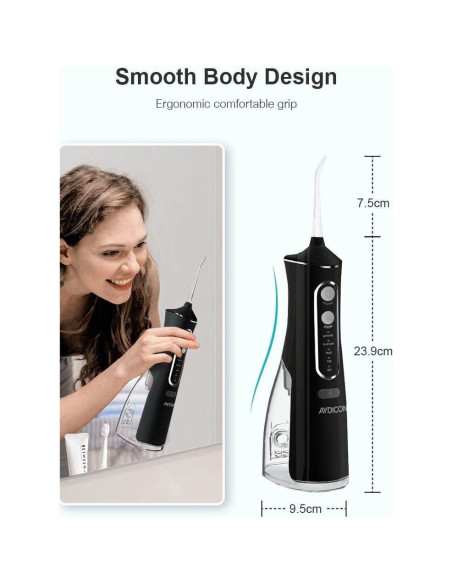 Irrigador Dental Aydicon - Hilo Dental de Agua Recargable 300ML