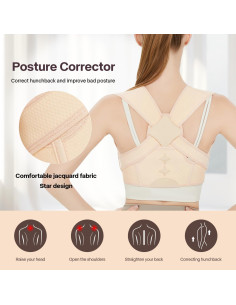 Corrector de Postura Ajustable Beige para Espalda - Unisex 2