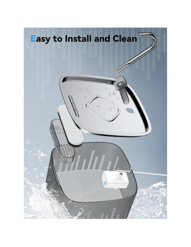 Fuente de Agua para Gatos DCIOGAT 2.2L Acero Inoxidable LED Silenciosa