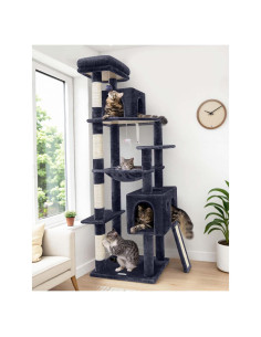 Árbol para Gatos Globlazer F70 Pro 70" Gris Oscuro con Hamaca