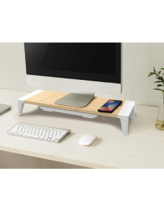 Soporte de Monitor Bostitch de Madera con Carga Inalámbrica 2