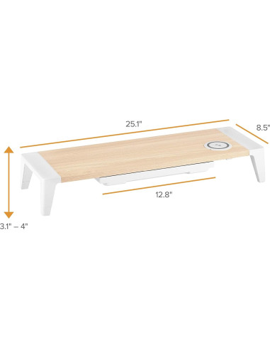 Soporte de Monitor Bostitch de Madera con Carga Inalámbrica