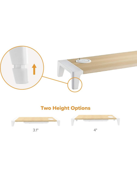 Soporte de Monitor Bostitch de Madera con Carga Inalámbrica