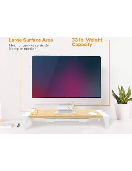 Soporte de Monitor Bostitch de Madera con Carga Inalámbrica