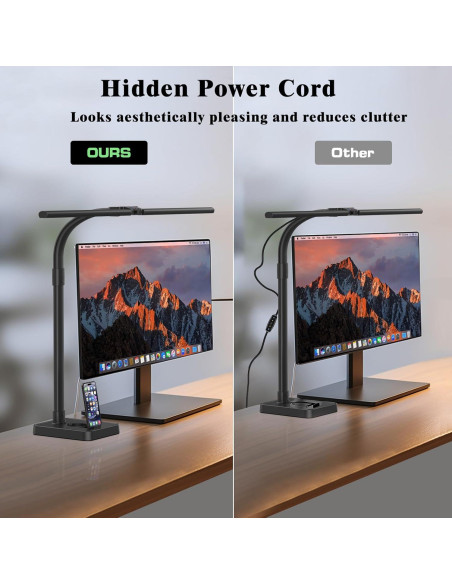 Lámpara de Escritorio LED GAEFURY 24W con Soporte para Teléfono Lámpara de Escritorio LED GAEFURY 24W con Soporte para Teléfono