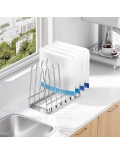 Organizador de Secado de Bolsas Plegable MKS18 Plata 8 Peldaños 2