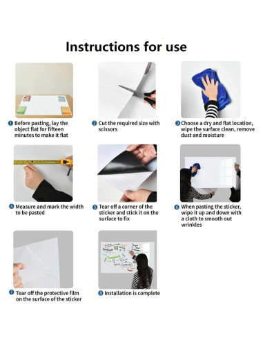 Papel Contacto Pizarra Blanca Magnética Babenoun 30.48x45.72 cm