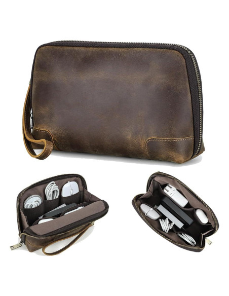 Organizador de Viaje de Cuero Contacts MC1034 para Cables y Accesorios