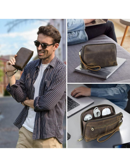 Organizador de Viaje de Cuero Contacts MC1034 para Cables y Accesorios