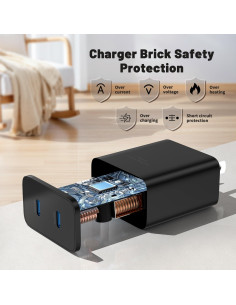 Cargador Rápido 45W Qalirvis con Cable USB C 10FT Doble Puerto 2