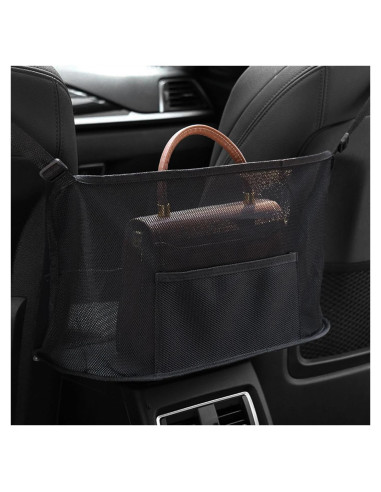Soporte de bolso para automóvil HEVLE - Organizador negro 5 compartimentos