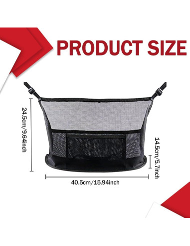 Soporte de bolso para automóvil HEVLE - Organizador negro 5 compartimentos