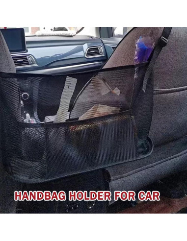 Soporte de bolso para automóvil HEVLE - Organizador negro 5 compartimentos