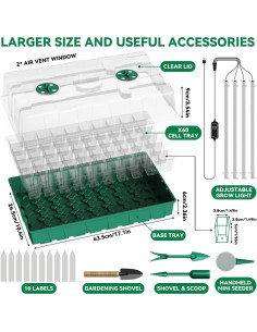 Kit de Inicio de Semillas HEbsjjhd con Luz de Crecimiento y Domo 2