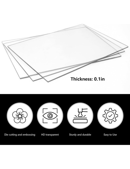 3 Almohadillas de Corte Acrílico Transparente Philbinden 22x15.5cm