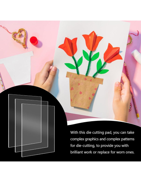 3 Almohadillas de Corte Acrílico Transparente Philbinden 22x15.5cm