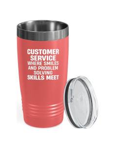 Vaso de 20oz Coral Flairy Land - Humor para Servicio al Cliente